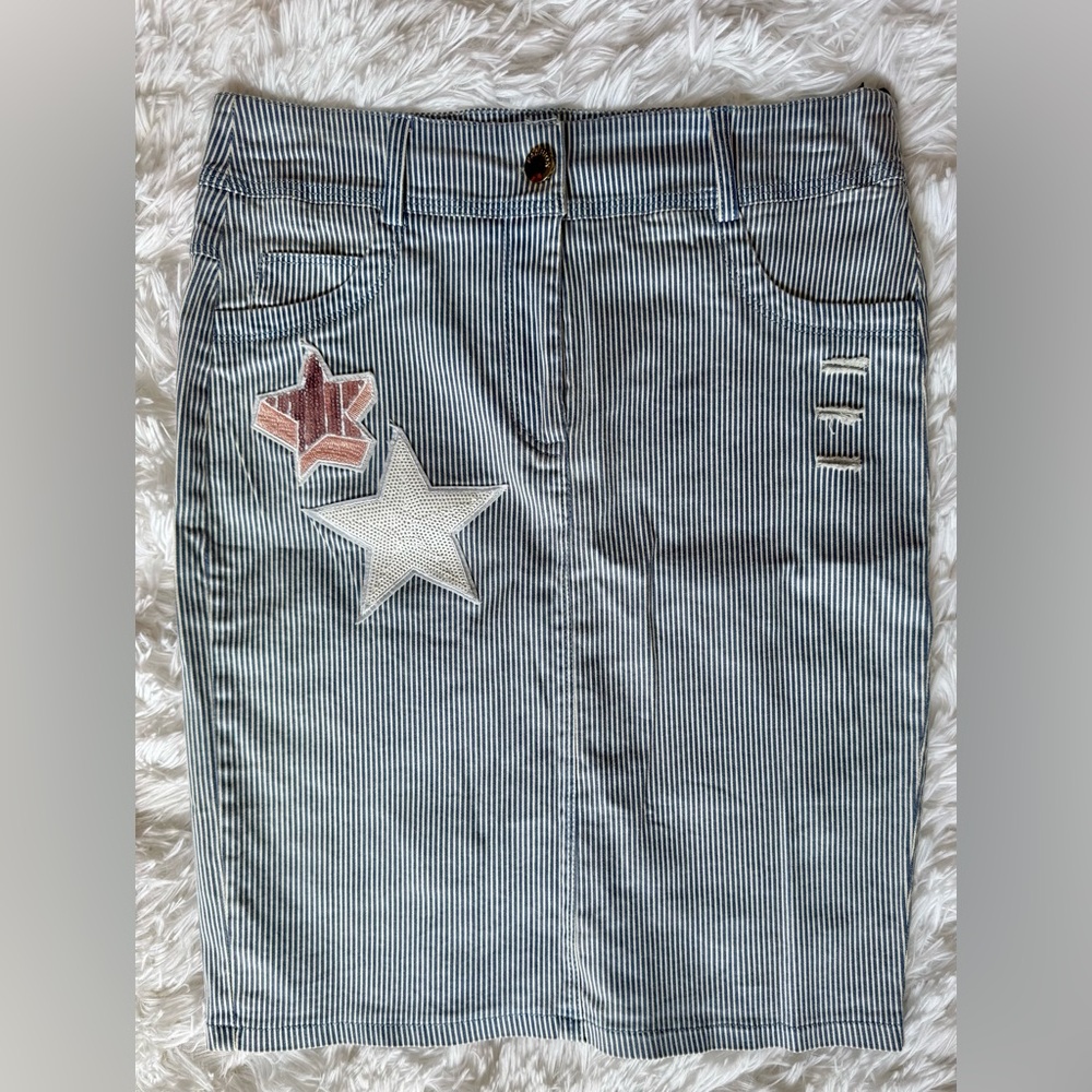 Striped Skirt With Sequin Stars